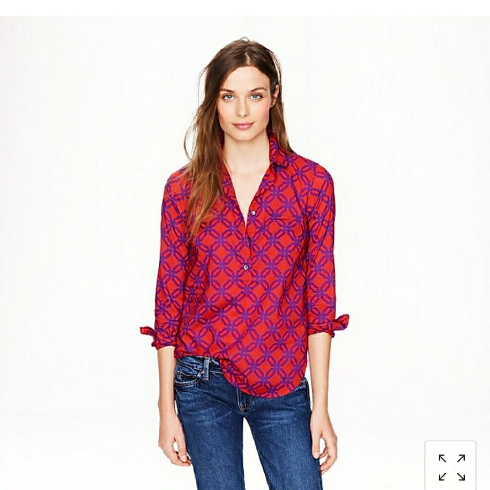 J. Crew Popover in Ratti Geo Print Size 10